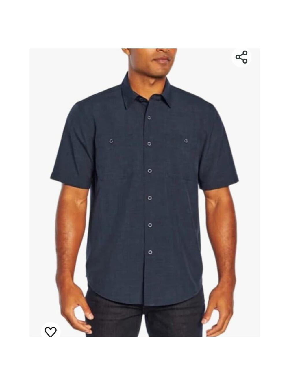 Orvis Tech Chambray Work Shirt Blue UV Protection Men M